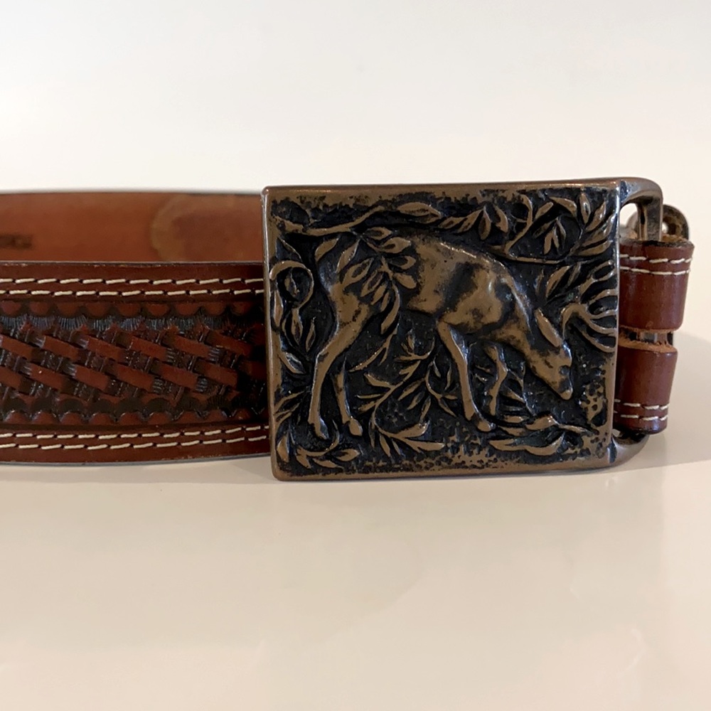 Euc Belt With Tech Ether Guild Solid Brass Buckle - image 2